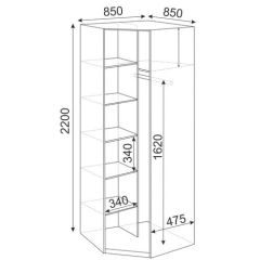 Угловой шкаф Глэдис М21 (ЯШС/Белый) в Качканаре - kachkanar.mebel24.online | фото 2