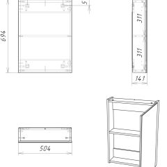 Шкаф-зеркало Мечта 50 Дуб сонома АЙСБЕРГ (DM2318HZ) в Качканаре - kachkanar.mebel24.online | фото 7