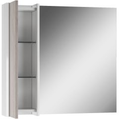 Шкаф-зеркало Uno 80 Дуб серый левый/правый Домино (DU1504HZ) в Качканаре - kachkanar.mebel24.online | фото 4