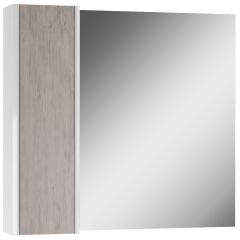 Шкаф-зеркало Uno 80 Дуб серый левый/правый Домино (DU1504HZ) в Качканаре - kachkanar.mebel24.online | фото 6