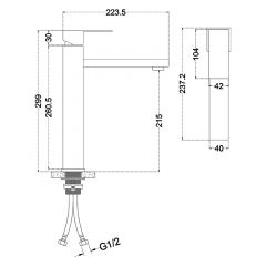 Смеситель д/ум MELANA-F610202 Cubo нерж.сталь, однорычажный, сатин, литой излив в Качканаре - kachkanar.mebel24.online | фото 3