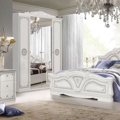 Спальня Грация (комплект 4 дв.) белый/серебро в Качканаре - kachkanar.mebel24.online | фото