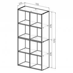 Стеллаж 8 секций (дуб сонома) в Качканаре - kachkanar.mebel24.online | фото 2