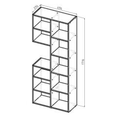 Стеллаж Элемент-2 (дуб сонома) в Качканаре - kachkanar.mebel24.online | фото 5