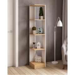Стеллаж СТМ-1 ЛДСП Белый/ЛДСП Дуб крафт золотой в Качканаре - kachkanar.mebel24.online | фото