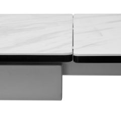 Стол BELLUNO 160 MARBLES KL-99 Белый мрамор матовый, итальянская керамика/ белый каркас, ®DISAUR в Качканаре - kachkanar.mebel24.online | фото 7