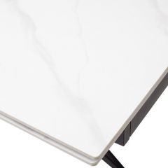 Стол FORIO 160 MATT WHITE MARBLE SOLID CERAMIC / BLACK, ®DISAUR в Качканаре - kachkanar.mebel24.online | фото 9