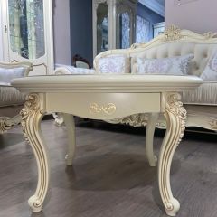 Стол журнальный круглый Мона Лиза (крем) в Качканаре - kachkanar.mebel24.online | фото 3