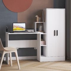 Стол компьютерный СКМ-1 ЛДСП Белый в Качканаре - kachkanar.mebel24.online | фото