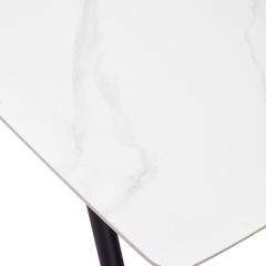 Стол RIVOLI 140 MATT WHITE MARBLE SOLID CERAMIC / BLACK, ®DISAUR в Качканаре - kachkanar.mebel24.online | фото 9