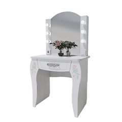 Стол туалетный Розалия №12 + ПОДСВЕТКА (лиственница белая, омела) в Качканаре - kachkanar.mebel24.online | фото