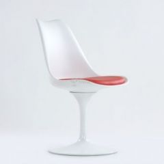 Стул Barneo N-8 Tulip style белый с красной подушкой в Качканаре - kachkanar.mebel24.online | фото 3
