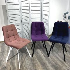 Стул CHILLI-Q SQUARE розовый #15, велюр / белый каркас, 4 шт./1 к, М-City в Качканаре - kachkanar.mebel24.online | фото 5