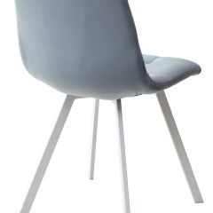 Стул CHILLI SQUARE G108-56 пудровый синий, велюр/ белый каркас М-City в Качканаре - kachkanar.mebel24.online | фото 4