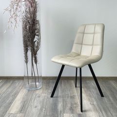 Стул CHILLI SQUARE HK017-02 серо-бежевый, PU/ черный каркас М-City в Качканаре - kachkanar.mebel24.online | фото 2