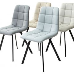 Стул CHILLI SQUARE HK017-02 серо-бежевый, PU/ черный каркас М-City в Качканаре - kachkanar.mebel24.online | фото 3