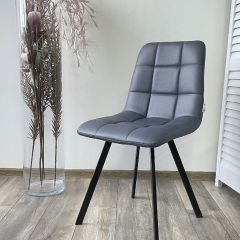 Стул CHILLI SQUARE HK017-09 серо-черничный, PU/ черный каркас М-City в Качканаре - kachkanar.mebel24.online | фото 5