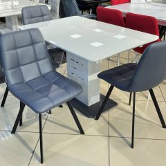 Стул CHILLI SQUARE HK017-09 серо-черничный, PU/ черный каркас М-City в Качканаре - kachkanar.mebel24.online | фото 6