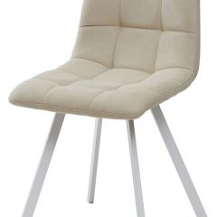 Стул CHILLI SQUARE UF860-01B бежевый, ткань/ белый каркас М-City в Качканаре - kachkanar.mebel24.online | фото