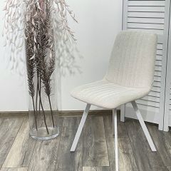 Стул ELVIS WZ2042-18 белая галька фактурный велюр / белый каркас М-City в Качканаре - kachkanar.mebel24.online | фото