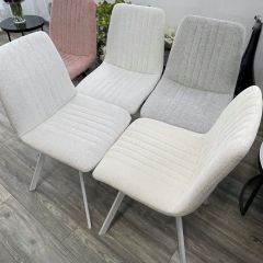 Стул ELVIS WZ2042-18 белая галька фактурный велюр / белый каркас М-City в Качканаре - kachkanar.mebel24.online | фото 6