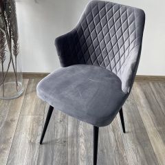 Стул HERMAN 360 град. СЕРЫЙ #27, велюр / черный каркас М-City в Качканаре - kachkanar.mebel24.online | фото