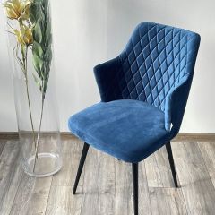 Стул HERMAN 360 град. СИНИЙ #29, велюр / черный каркас М-City в Качканаре - kachkanar.mebel24.online | фото