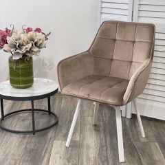 Стул MAVERICK 360 град. поворот. BLUVEL-40 BEIGE/ белый каркас, М-City в Качканаре - kachkanar.mebel24.online | фото 2