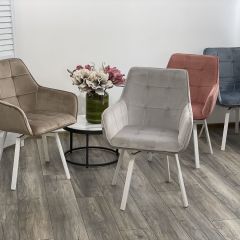Стул MAVERICK 360 град. поворот. BLUVEL-40 BEIGE/ белый каркас, М-City в Качканаре - kachkanar.mebel24.online | фото 3