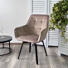 Стул MAVERICK 360 град. поворот. BLUVEL-40 BEIGE/ черный каркас, М-City в Качканаре - kachkanar.mebel24.online | фото 5