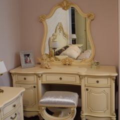 Туалетный стол + Зеркало Мона Лиза (крем) в Качканаре - kachkanar.mebel24.online | фото 6