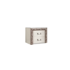 Тумба прикроватная (2 ящика) Тиффани Premium слоновая кость/серебро (ТФТП-2(П) в Качканаре - kachkanar.mebel24.online | фото 1