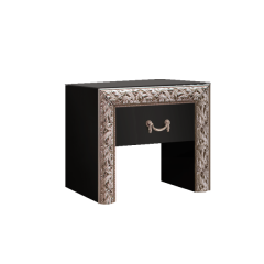 Тумба прикроватная Тиффани Premium черная/серебро (ТФТП-1(П) в Качканаре - kachkanar.mebel24.online | фото