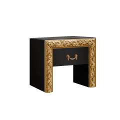 Тумба прикроватная Тиффани Premium черная/золото (ТФТП-1(П) в Качканаре - kachkanar.mebel24.online | фото