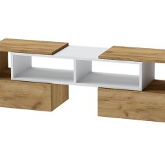 Тумба раздвижная (ЛДСП дуб крафт золотой/белый) в Качканаре - kachkanar.mebel24.online | фото