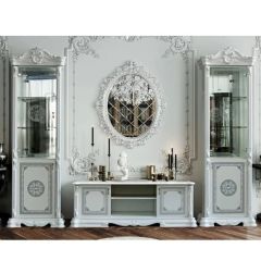 Тумба ТВ (12.301) Грация (белый/серебро) в Качканаре - kachkanar.mebel24.online | фото 2