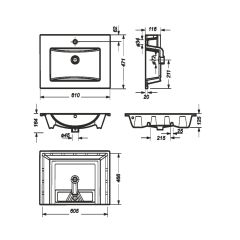 Умывальник мебельный "Quadro 60" Sanita Luxe в Качканаре - kachkanar.mebel24.online | фото 4