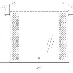 Зеркало Cosmo 80 alum с подсветкой Sansa (SC1002Z) в Качканаре - kachkanar.mebel24.online | фото 2