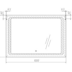 Зеркало Galaxy 100 alum с подсветкой Sansa (SG1008Z) в Качканаре - kachkanar.mebel24.online | фото 7