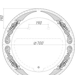 Зеркало Канберра 700х700 с подсветкой Домино (GL7032Z) в Качканаре - kachkanar.mebel24.online | фото 8