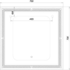 Зеркало Паликир 700х700 с подсветкой Домино (GL7051Z) в Качканаре - kachkanar.mebel24.online | фото 6