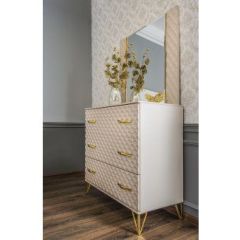 Зеркало ППУ Lara (бежевый глянец) в Качканаре - kachkanar.mebel24.online | фото 3