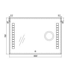 Зеркало Quadro 100 alum (линза) с подсветкой Sansa (SQL1030Z) в Качканаре - kachkanar.mebel24.online | фото 8