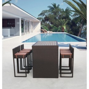 Барный комплект плетеной мебели T390AD/Y390A-W63_6Pcs Brown в Качканаре - kachkanar.mebel24.online | фото 1