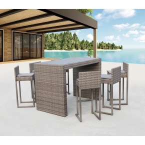 Барный комплект плетеной мебели T390GD/Y390G-W78_6Pcs Grey в Качканаре - kachkanar.mebel24.online | фото 1