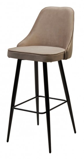 Барный стул NEPAL-BAR БЕЖЕВЫЙ #5, велюр/ черный каркас (H=78cm) М-City в Качканаре - kachkanar.mebel24.online | фото 4