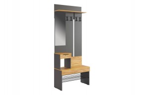 БАСКО Прихожая К2 (графит) в Качканаре - kachkanar.mebel24.online | фото 2