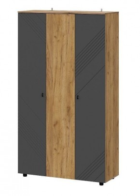 БАЙКАЛ Шкаф трехстворчатый (Графит/Дуб золотой) в Качканаре - kachkanar.mebel24.online | фото