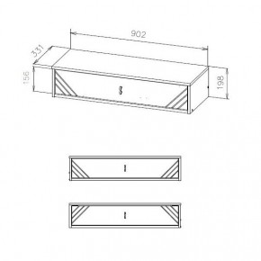 БАЙКАЛ Стол туалетный (навесной) Графит/Дуб золотой в Качканаре - kachkanar.mebel24.online | фото 3
