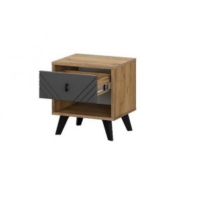 БАЙКАЛ Тумба прикроватная (Графит/Дуб золотой) в Качканаре - kachkanar.mebel24.online | фото 2